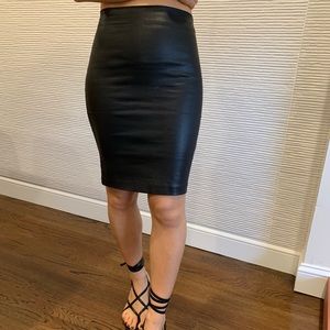 All saints size US 2 black coated denim midi skirt